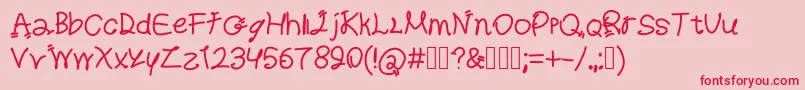 Ripleys-Schriftart – Rote Schriften auf rosa Hintergrund