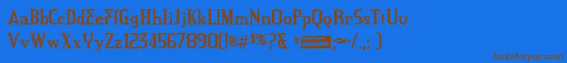 Creditriver Font – Brown Fonts on Blue Background