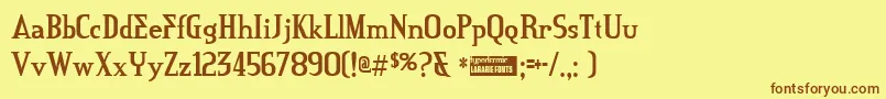 Creditriver Font – Brown Fonts on Yellow Background