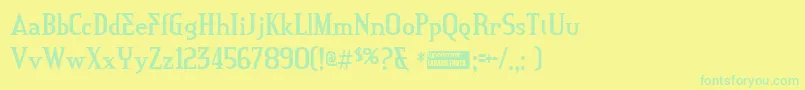 Czcionka Creditriver – zielone czcionki na żółtym tle