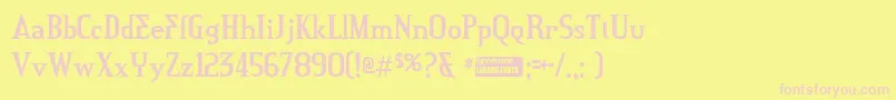 Creditriver Font – Pink Fonts on Yellow Background