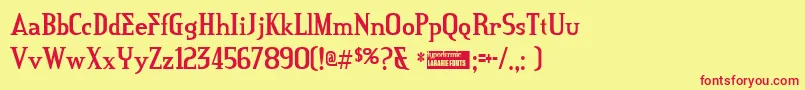 フォントCreditriver – 赤い文字の黄色い背景