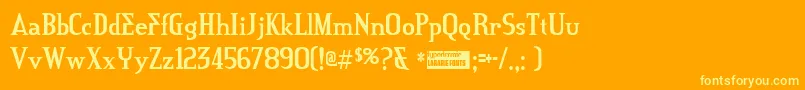 Creditriver Font – Yellow Fonts on Orange Background