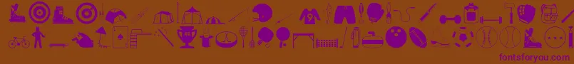 Sportshobbies Font – Purple Fonts on Brown Background