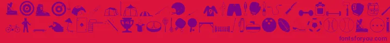 フォントSportshobbies – 赤い背景に紫のフォント