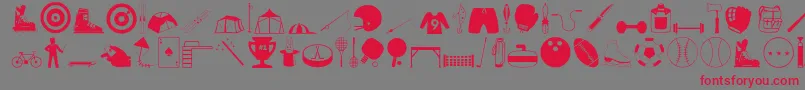 Sportshobbies Font – Red Fonts on Gray Background