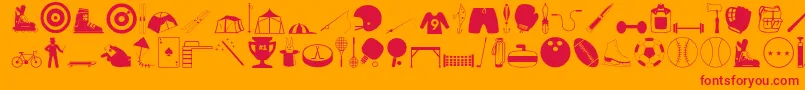 フォントSportshobbies – オレンジの背景に赤い文字