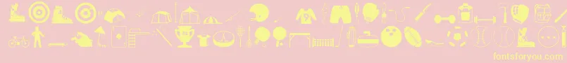 Sportshobbies Font – Yellow Fonts on Pink Background