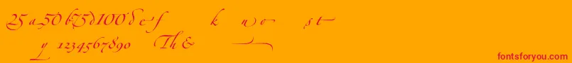 ZapfinoforteltAlternate-Schriftart – Rote Schriften auf orangefarbenem Hintergrund