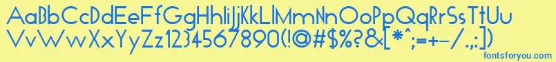 TickerTape Font – Blue Fonts on Yellow Background