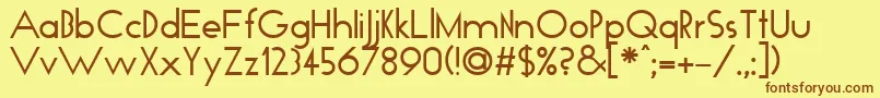 TickerTape Font – Brown Fonts on Yellow Background