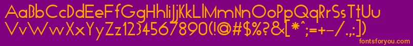 TickerTape Font – Orange Fonts on Purple Background