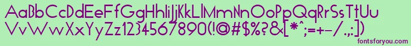 TickerTape Font – Purple Fonts on Green Background