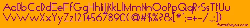 TickerTape Font – Purple Fonts on Orange Background