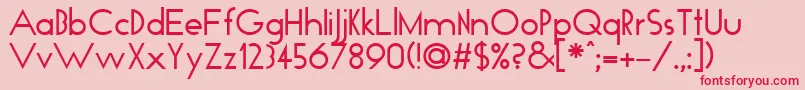 TickerTape Font – Red Fonts on Pink Background
