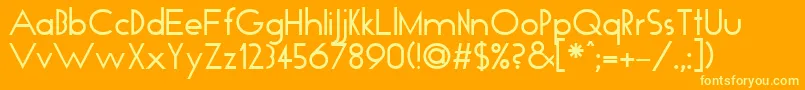 TickerTape Font – Yellow Fonts on Orange Background