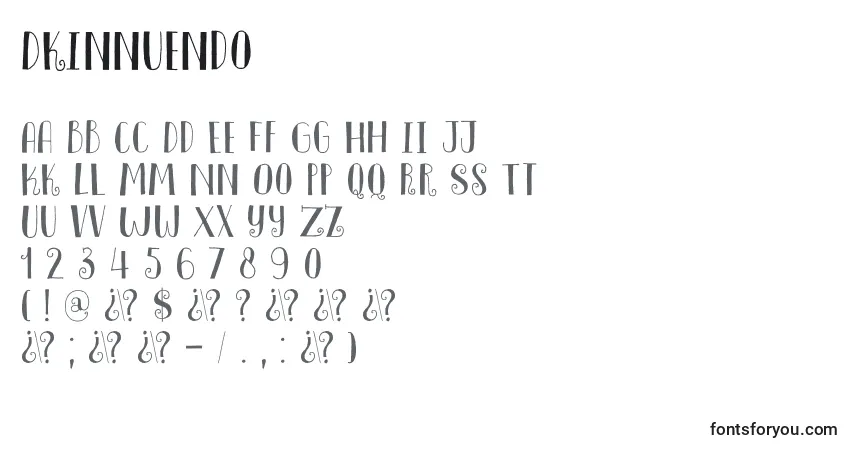 Schriftart DkInnuendo – Alphabet, Zahlen, spezielle Symbole