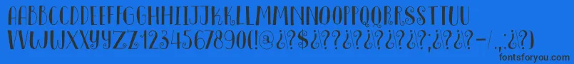 DkInnuendo Font – Black Fonts on Blue Background