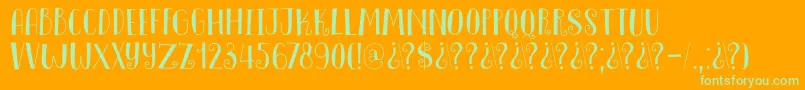 フォントDkInnuendo – オレンジの背景に緑のフォント