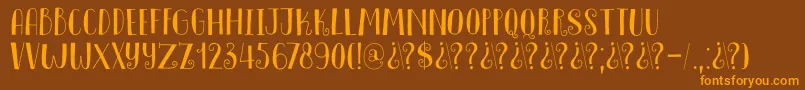 DkInnuendo Font – Orange Fonts on Brown Background