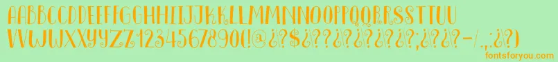 DkInnuendo Font – Orange Fonts on Green Background