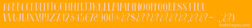Weitere Informationen zur DkInnuendo-Schriftart DkInnuendo-Schriftart – Rosa Schriften auf orangefarbenem Hintergrund