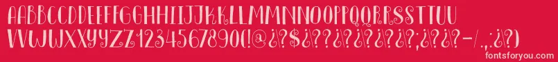 DkInnuendo Font – Pink Fonts on Red Background