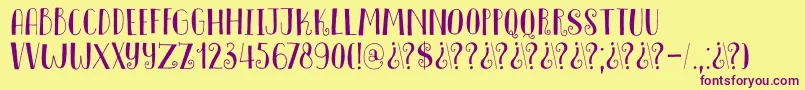 DkInnuendo Font – Purple Fonts on Yellow Background