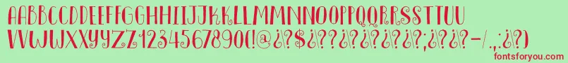 DkInnuendo Font – Red Fonts on Green Background