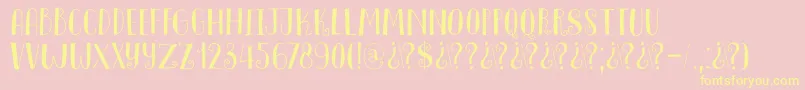 DkInnuendo-Schriftart – Gelbe Schriften auf rosa Hintergrund