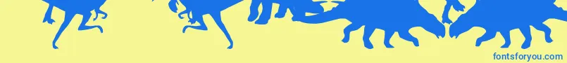 Ding O Saurs Font – Blue Fonts on Yellow Background