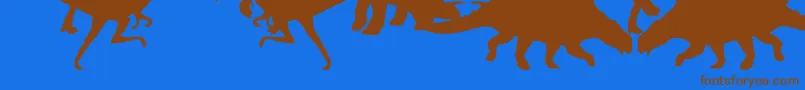 Ding O Saurs Font – Brown Fonts on Blue Background