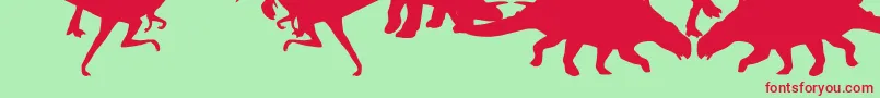 Ding O Saurs Font – Red Fonts on Green Background