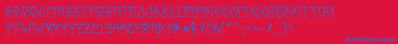 VtcSumislasheronejitterybasterd Font – Blue Fonts on Red Background