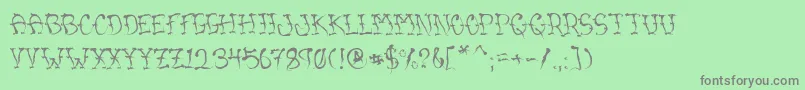 VtcSumislasheronejitterybasterd Font – Gray Fonts on Green Background