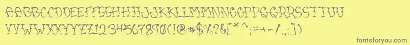 VtcSumislasheronejitterybasterd Font – Gray Fonts on Yellow Background