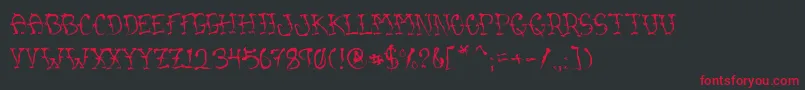 VtcSumislasheronejitterybasterd Font – Red Fonts on Black Background