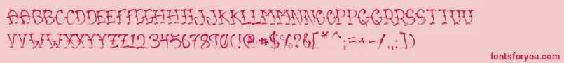 VtcSumislasheronejitterybasterd Font – Red Fonts on Pink Background