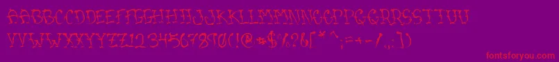 VtcSumislasheronejitterybasterd Font – Red Fonts on Purple Background