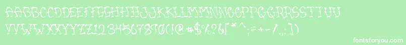VtcSumislasheronejitterybasterd Font – White Fonts on Green Background