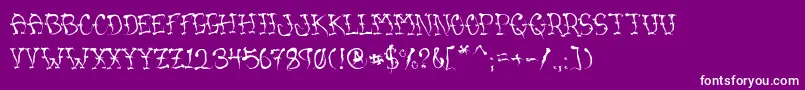 VtcSumislasheronejitterybasterd Font – White Fonts on Purple Background