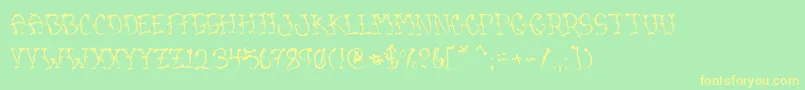 VtcSumislasheronejitterybasterd Font – Yellow Fonts on Green Background