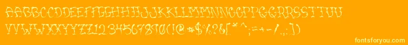 VtcSumislasheronejitterybasterd Font – Yellow Fonts on Orange Background