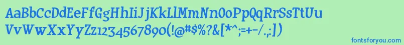 Huxtable Font – Blue Fonts on Green Background