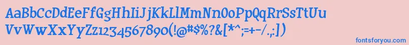 Huxtable Font – Blue Fonts on Pink Background