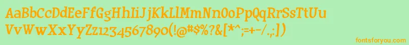 Huxtable Font – Orange Fonts on Green Background