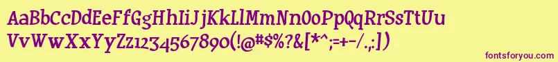 Huxtable Font – Purple Fonts on Yellow Background