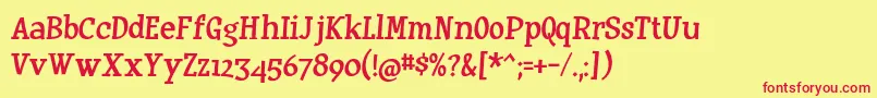 Huxtable Font – Red Fonts on Yellow Background
