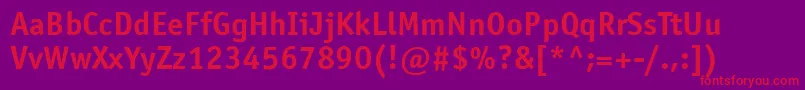 OfficinasanstttBold Font – Red Fonts on Purple Background