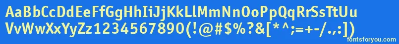 OfficinasanstttBold Font – Yellow Fonts on Blue Background